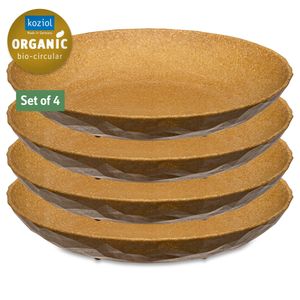 Koziol - Diep Bord, 22 cm, Set van 4, Organic, Houtvezels - Koziol Club Plate