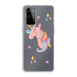 Roze eenhoorn: OnePlus 9 Pro Transparant Hoesje