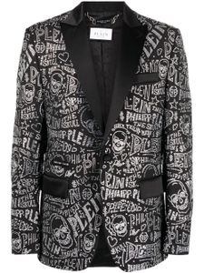 Philipp Plein blazer à simple boutonnage - Noir