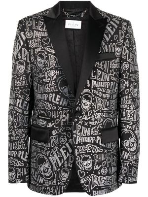 Philipp Plein blazer à simple boutonnage - Noir