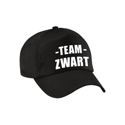 Team zwart petje - volwassenen - voor bedrijfsuitje / sportdag / training - baseballcap