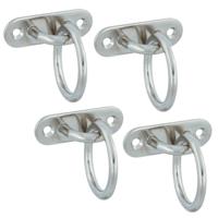 AMIG Oogplaat met aanlegring - 4x - oogplaat 6 x 2cm - ring D3.6cm - rvs - vastzetplaat