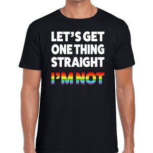 Lets get one thing straight gay pride shirt zwart heren