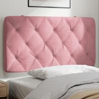 Hoofdbordkussen 100 cm fluweel roze - thumbnail