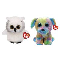 Ty - Knuffel - Beanie Boo's - Ausitin Owl & Max Dog