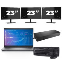 Dell Precision 3571 - Intel Core i5-12e Generatie - 15 inch - 16GB RAM - 256GB SSD - Windows 11 Home + 3x 23 inch Monitor