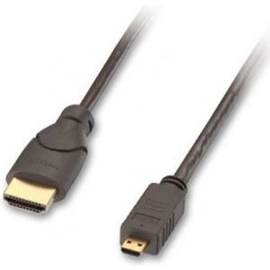 Lindy 2m HDMI/micro HDMI HDMI kabel HDMI Type A (Standaard) HDMI Type D (Micro) Zwart, Goud