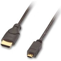 Lindy 2m HDMI/micro HDMI HDMI kabel HDMI Type A (Standaard) HDMI Type D (Micro) Zwart, Goud - thumbnail