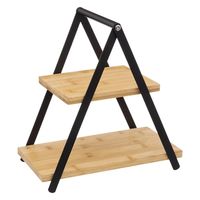 Secret de Gourmet Etagere/dienblad - 2-laags - Bamboe - Zwart/beige Secret de Gourmet Etagere/dienblad - 2-laags - Bamboe - Zwart/beige