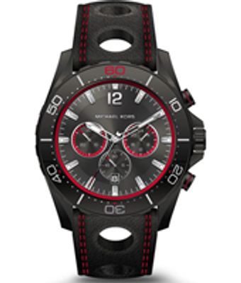 Horlogeband Michael Kors MK8420 Leder Zwart 24mm