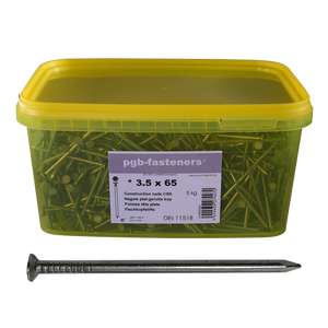pgb-Europe PGB-FASTENERS | Nagel plat kop D.1151B Ø 3,50x80 (emmer) 000NPK00000350080M