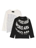 Emporio Armani Kids Twee T-shirts met logoprint - Zwart - thumbnail