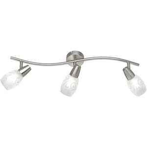 LED Plafondspot - Plafondverlichting - Trion Kalora - E14 Fitting - 3-lichts - Rechthoek - Mat Nikkel - Aluminium