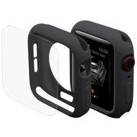 ENKAY Hat-Prins 2 in 1 TPU semi-geklede beschermende Shell + 3D volledig scherm PET gebogen warmte buigen HD Screen Protector voor Apple Watch serie 4