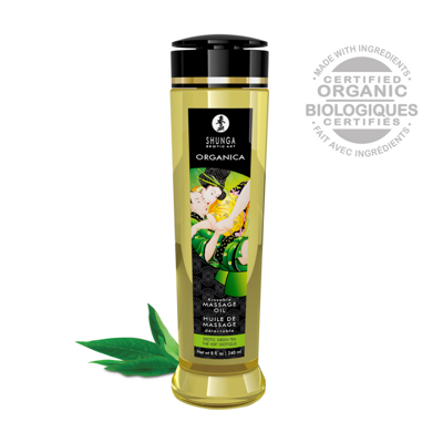 Shunga Organica Massage Olie - Groene thee - 8 fl oz / 240 ml