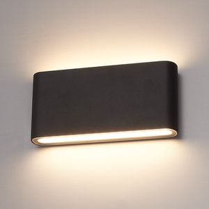 Dallas M dimbare LED wandlamp - 3000K warm wit - 12 watt - Up & Down light - Voor binnen en buiten - Zwart voor binnen en buiten