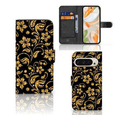 Google Pixel 9 | 9 Pro Hoesje Gouden Bloemen Google Pixel 9 | 9 Pro Hoesje Gouden Bloemen