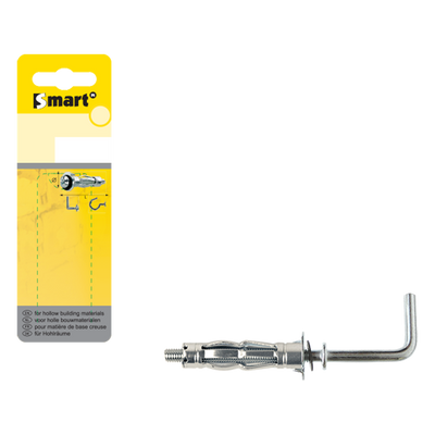 pgb-Europe SMART | Metaal hollewandplug + L-haak M4x38 Zn SM0HWL001040038H