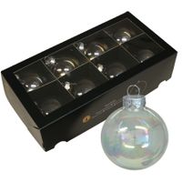 Kerstballen van glas - 8x - transparant parelmoer -8 cm -milieubewust   -