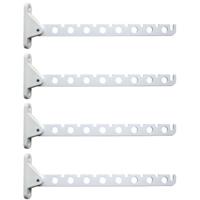Kledinghaak - Set van 5x stuks - inklapbaar - wit - 30 cm - voor 16 hangers