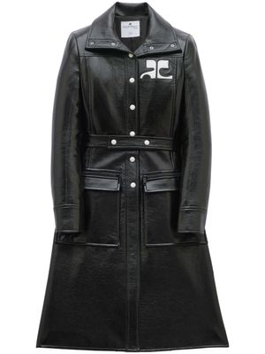 Courrèges trench à patch logo - Noir