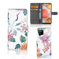 Samsung Galaxy A42 5G | Telefoonhoesje | Met pasjeshouder | Bird Flowers