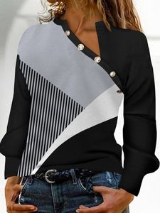 Loose Casual Long sleeve V neck T-Shirt