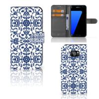 Samsung Galaxy S7 Edge Hoesje Flower Blue