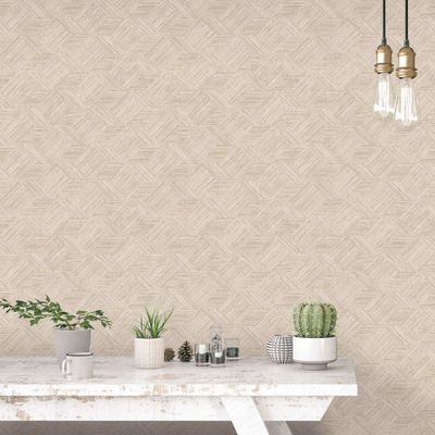 Noordwand Evergreen behang wicker natural beige