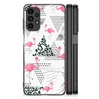 Samsung Galaxy A13 4G Dierenprint Telefoonhoesje Flamingo Triangle