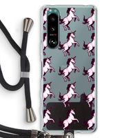 Musketon Unicorn: Sony Xperia 5 III Transparant Hoesje met koord - thumbnail