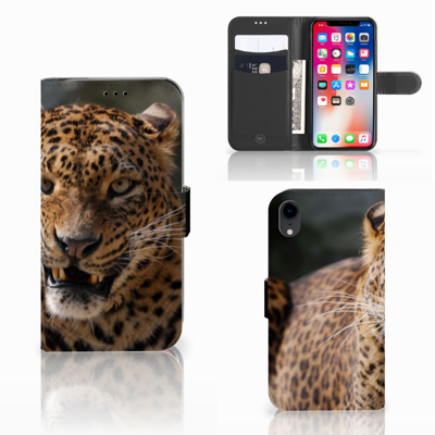 Apple iPhone Xr | Telefoonhoesje | Met pasjeshouder | Luipaard