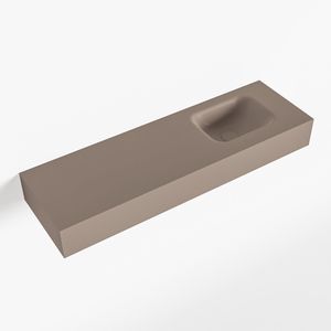 MONDIAZ LEX Smoke vrijhangende solid surface wastafel 100cm. Positie wasbak rechts