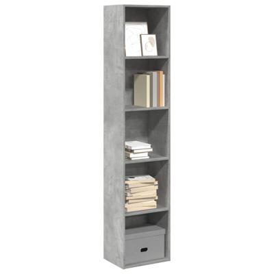 Boekenkast 40x30x189 cm bewerkt hout betongrijs