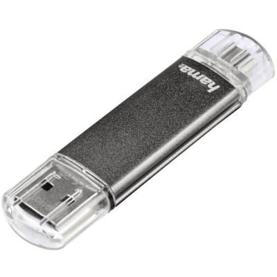 Hama FlashPen Laeta Twin USB-stick smartphone/tablet Grijs 32 GB USB-A 2.0, Micro-USB 2.0