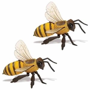 2x stuks plastic insecten/dieren speelgoed figuur honingbijen van 14 cm