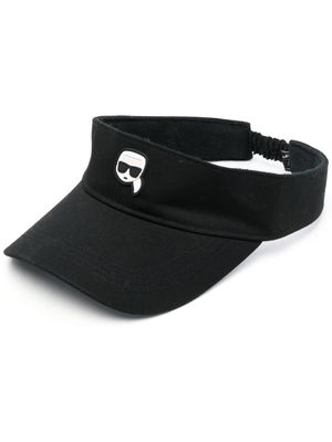 Karl Lagerfeld visière Ikon à logo imprimé - Noir