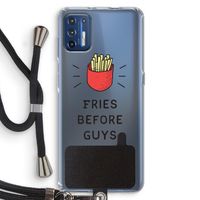 Fries before guys: Motorola Moto G9 Plus Transparant Hoesje met koord