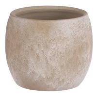 Mica Decorations Bloempot - cream stone - keramiek - 14 x 12 cm