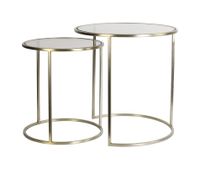 Light & Living Bijzettafel 'Duarte' Set van 2 stuks, kleur Goud/Lichtbruin