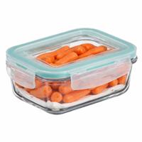 5Five Vershoudbakje met deksel - glas - luchtdicht - met clips - 17 x 11 x 6 - 540 ml