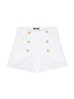 Balmain Kids short en jean à boutons décoratifs - Blanc - thumbnail