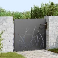 VidaXL Tuinpoort met slot zwart 85 x 100 cm poedergecoat staal
