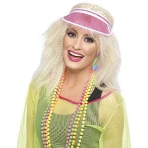 Carnaval verkleed poker zonneklep/sunvisor - roze - kunststof - Pokerface