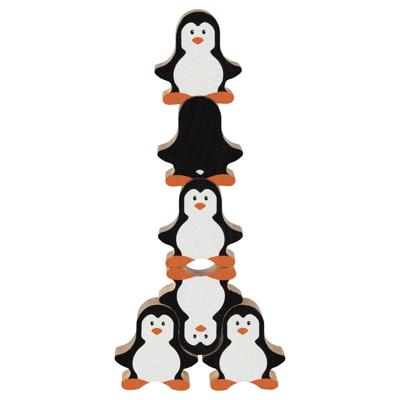 Goki houten stapelspel pinguin