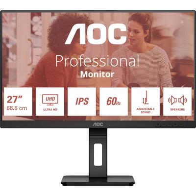 AOC U27E3UF LED-monitor Energielabel E (A - G) 68.6 cm (27 inch) 3840 x 2160 Pixel 16:9 4 ms DisplayPort, HDMI IPS LED