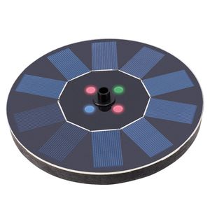 Solar fontein met led verlichting - D16 cm - zwart - vijver sierfontein - Buitenverlichting