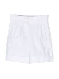 Moncler Enfant short à taille haute froncée - Blanc