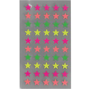 Hobby stickers - 400x stuks - sterren neon kleuren - sticker etiketten - dia 10 mm