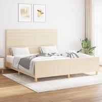 Bedframe zonder matras stof crèmekleurig 160x200 cm